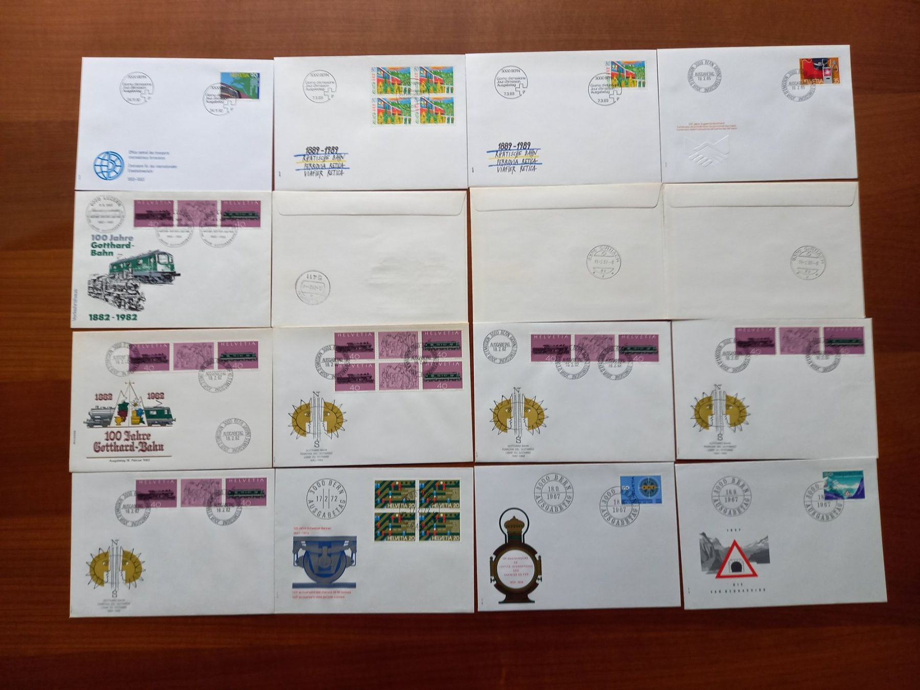 Tutti i francobolli: 16 FDC transports ferroviaires – Usato da Courtételle venduto da Chris28 1