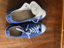 Stylische blaue Lativ Stoffschuhe.37.Zustand