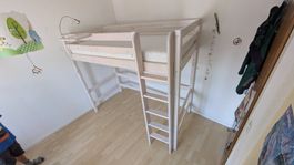 Flexa Classic Hochbett 184cm Weiss inkl. Matratze & Zubehör