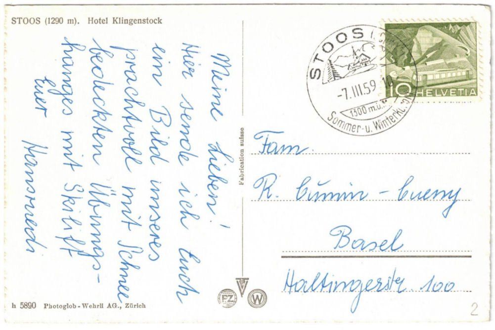 Ansichtskarten: Stoos - Skilift Klingenstock – Gebraucht aus Binningen von Mountainrider 1