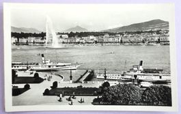 Genève - La Rade des Eaux-Vives et le Mt-Blanc