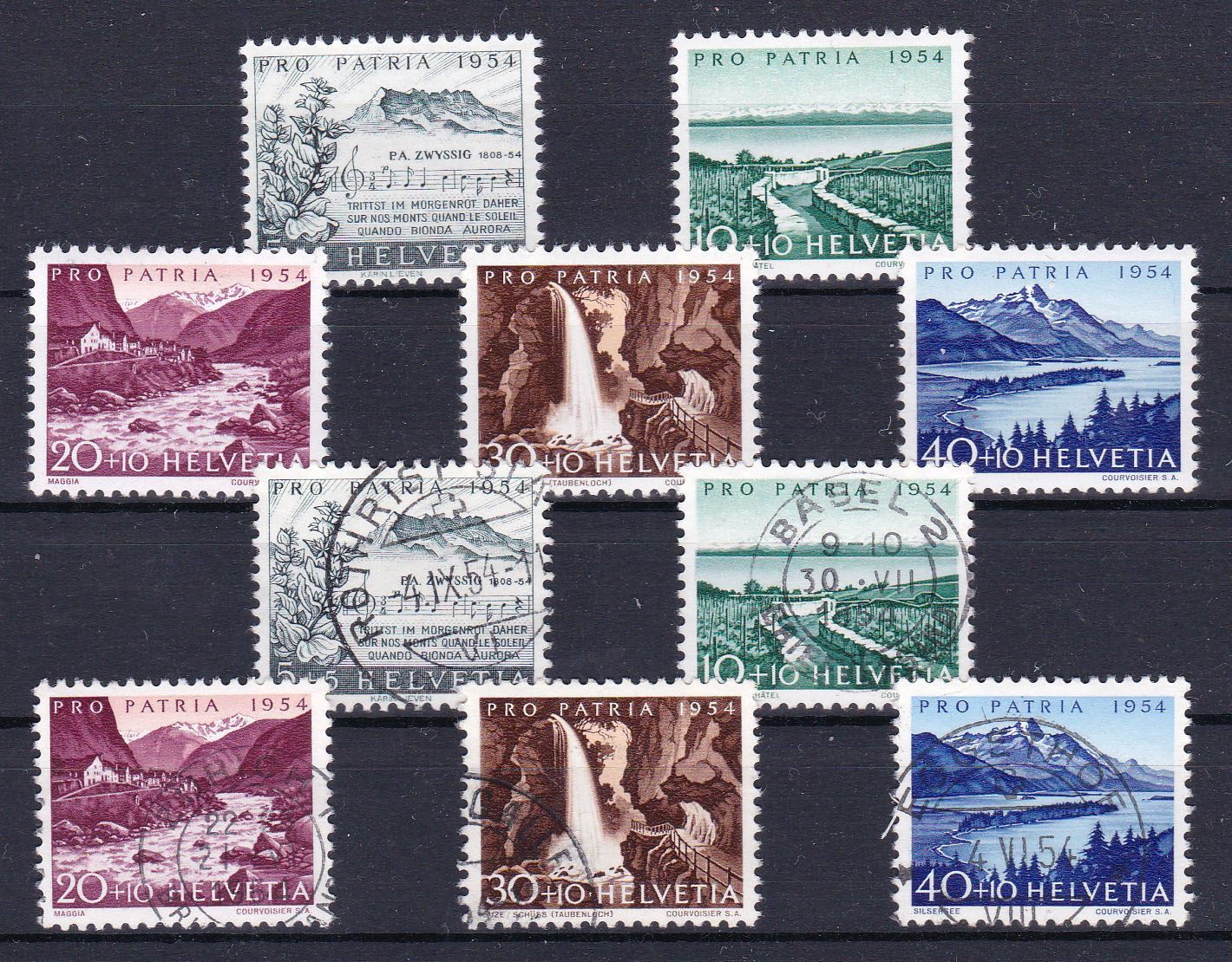 Tutti i francobolli: B66-70, je postfr. + gest., SBK 60.- – Usato da Wenslingen venduto da riger11