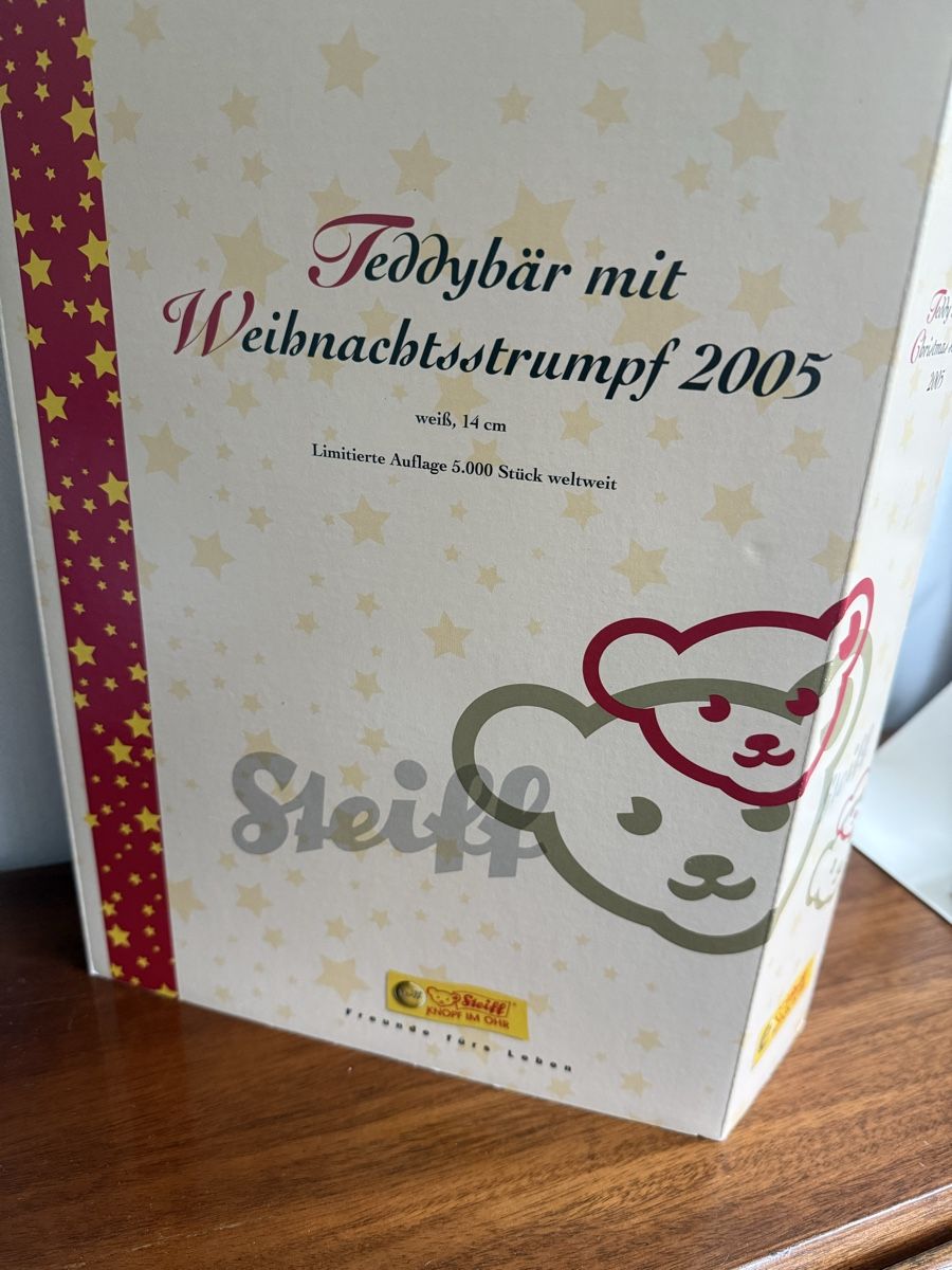Steiff Alle Dekorationen: Steiff Teddybär mit Weihnachtsstrumpf  – Neu und originalverpackt aus Mumpf von A_B_E 6