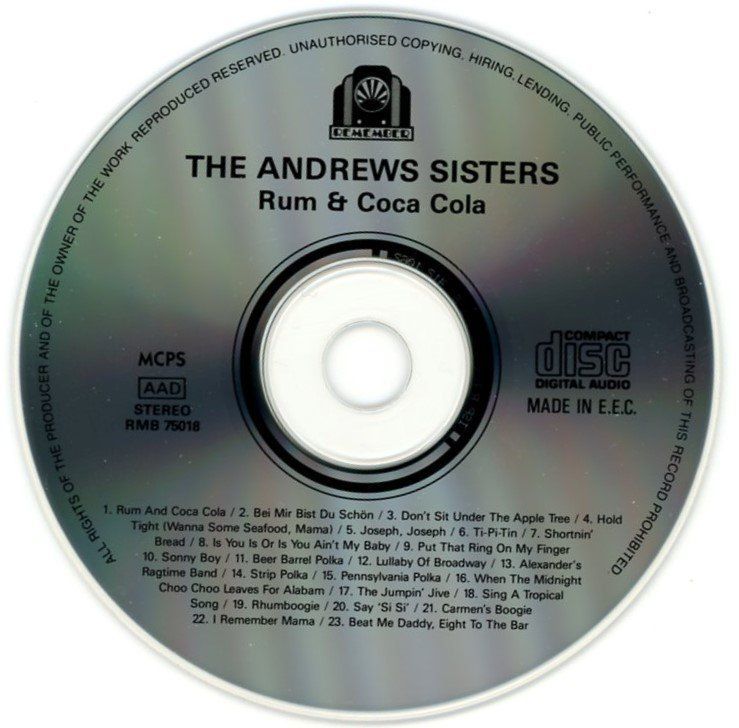 THE ANDREWS SISTERS Rum and Coca Cola (23 songs compilation) Kaufen