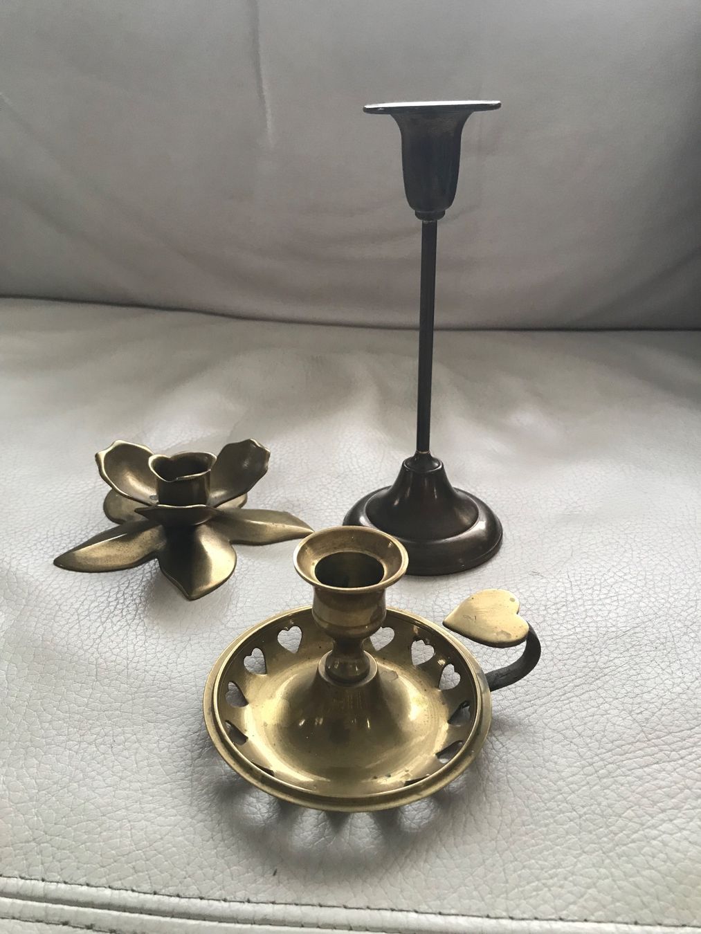 Bougeoirs: 3er Set Vintage Kerzenständer aus Messing – D'occasion à Hittnau par Noppi 5