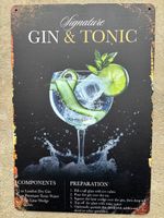 Gin & Tonic Signature Cocktail-Schild 20x30 cm – Rezept