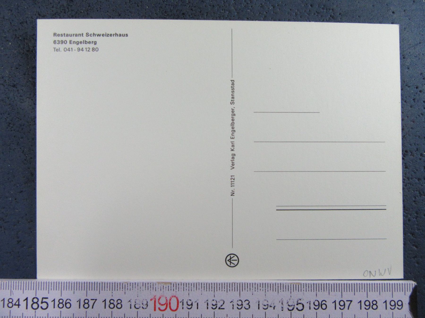 Cartoline postali: ENGELBERG RESTAURANT SCHWEIZERHAUS AK ONW – Usato da Ettingen venduto da Hausi4711 1