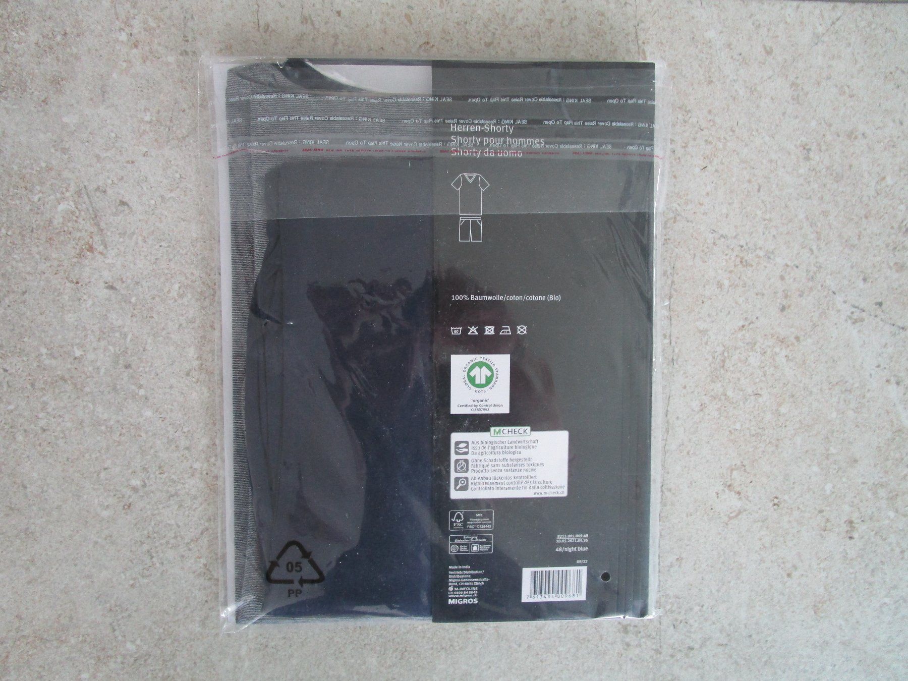 Pigiami: Pyjama Shorty, Gr. XL, hell/dunkel-grau – Nuovo e nell'imballaggio originale da Grenchen venduto da Bass25 1