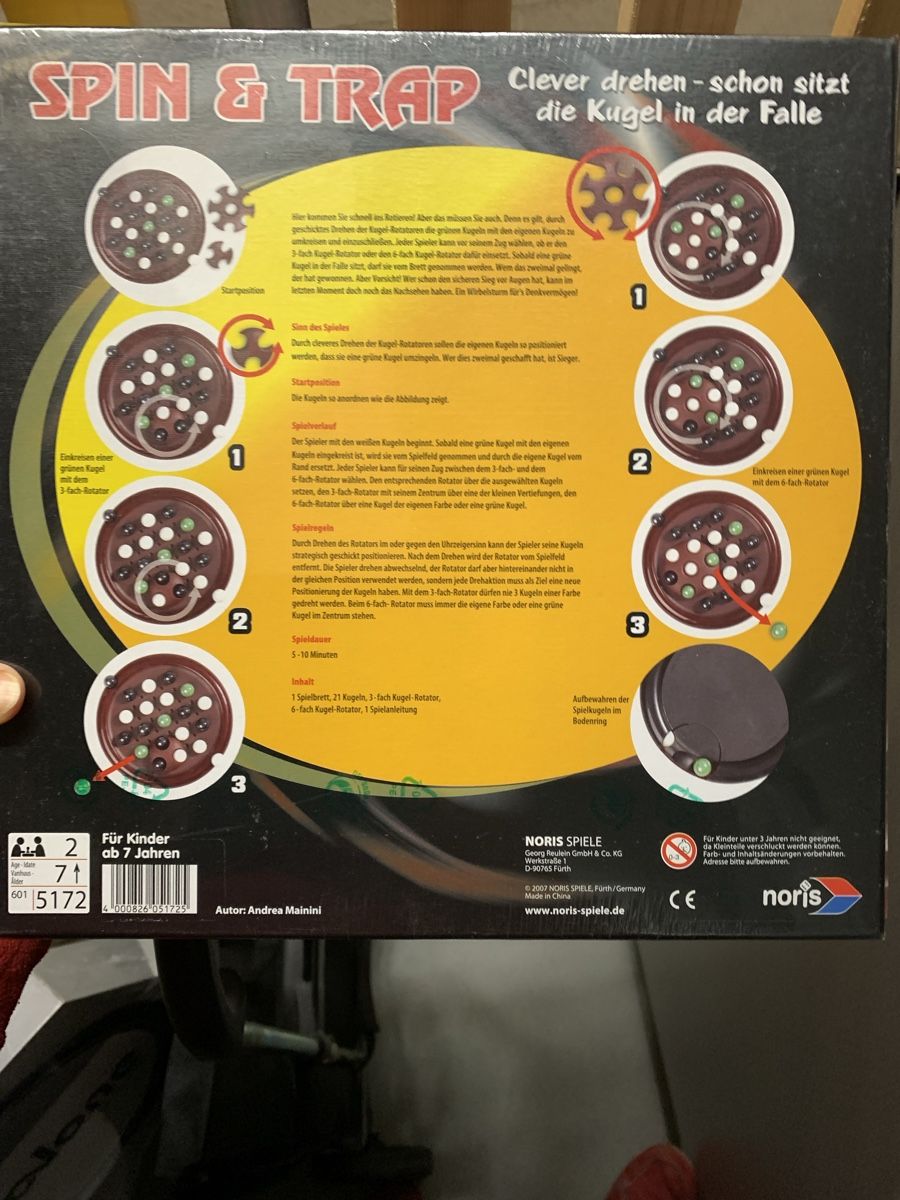 Giochi: Spielzeug- Spin & Trap Fabrikneu – Nuovo e nell'imballaggio originale da Zürich venduto da Gross9 1