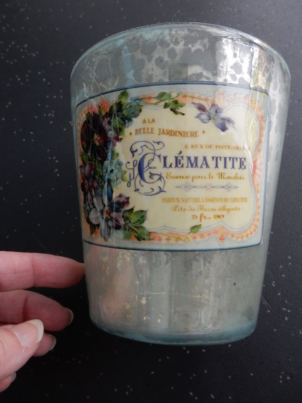 Vasi per fiori: Vintage Übertopf "Clématite" - Shabby Chic Glas Neu Cachepot – Nuovo (secondo la descrizione) da Jona venduto da simongarden 6