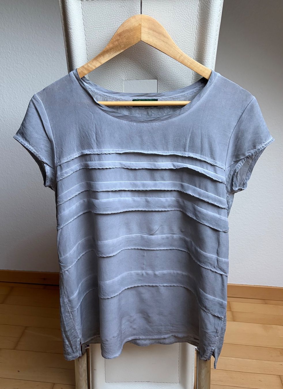 Blusen: Grüner Seide / Leinen Shirtbluse Gr.38 – Gebraucht aus Unterägeri von Jutka_04