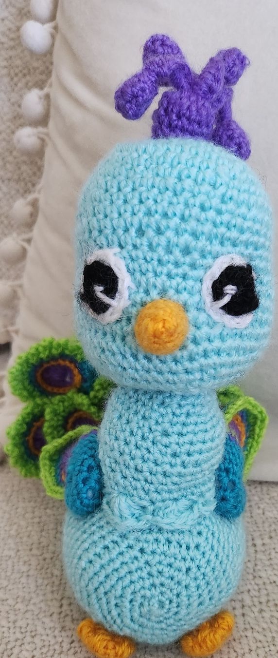 Giocattoli: Handgestrickte Pfau Amigus – Nuovo e nell'imballaggio originale da Zürich venduto da TG014
