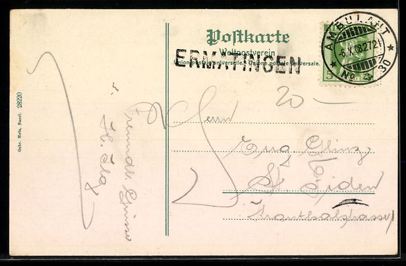 Cartoline postali: AK Arenaberg, Schloss mit Fontäne, 1908 – Usato da Berlin venduto da bartko-reher 1