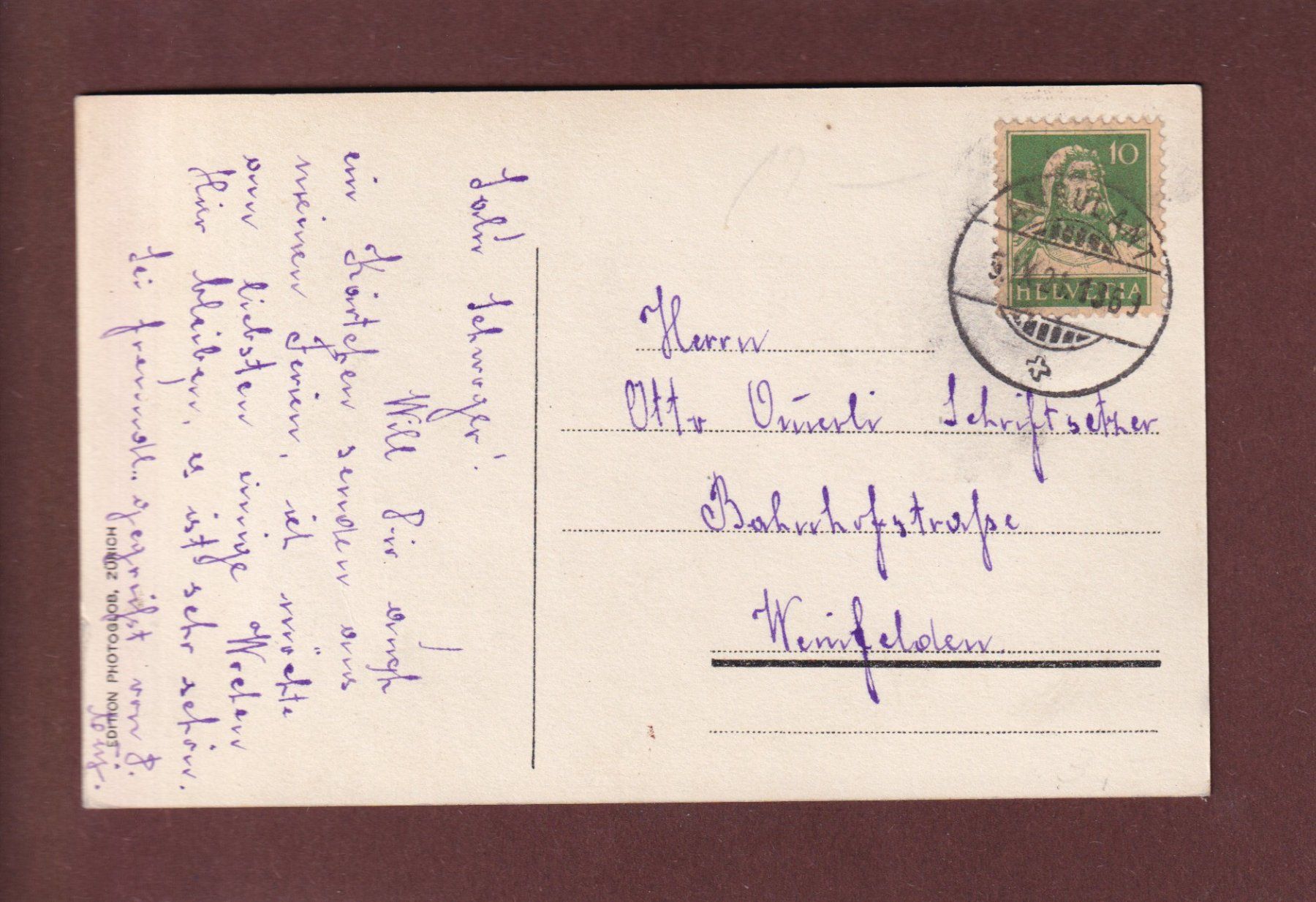 Cartoline postali: MONTREUX - La Rouvenaz - 1921 – Usato da Pully venduto da nicecards 1
