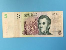 ARGENTINA - 5 Pesos s.d. (1998) - General DE SAN MARTIN