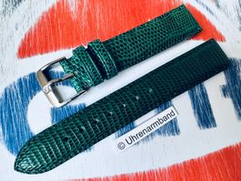 18mm Lederarmband Eidechse grün, Uhrenband, Ersatzband