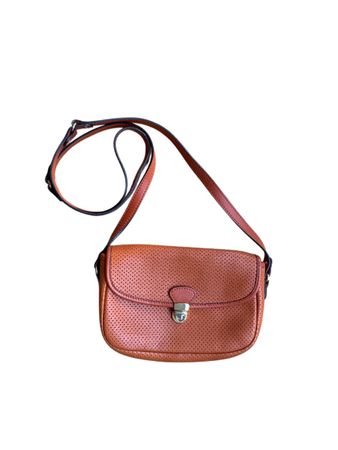 Stylish Orange Leather Crossbody Bag