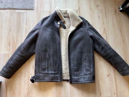 Veste en peau lainée Walbusch cuir véritable  50 comme neuve