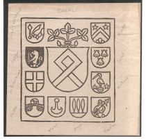 Ex-libris héraldique famille Clottu. Neuchâtel