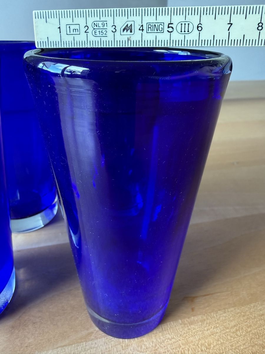 Bicchieri: 4er Set: Blaue Glaser, Sommer Drinks, Cocktail, Vintage – Usato da Mettmenstetten venduto da _4_YOU_ 3