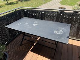 Gartentisch Vermobil klappbar Metall schwarz gebraucht