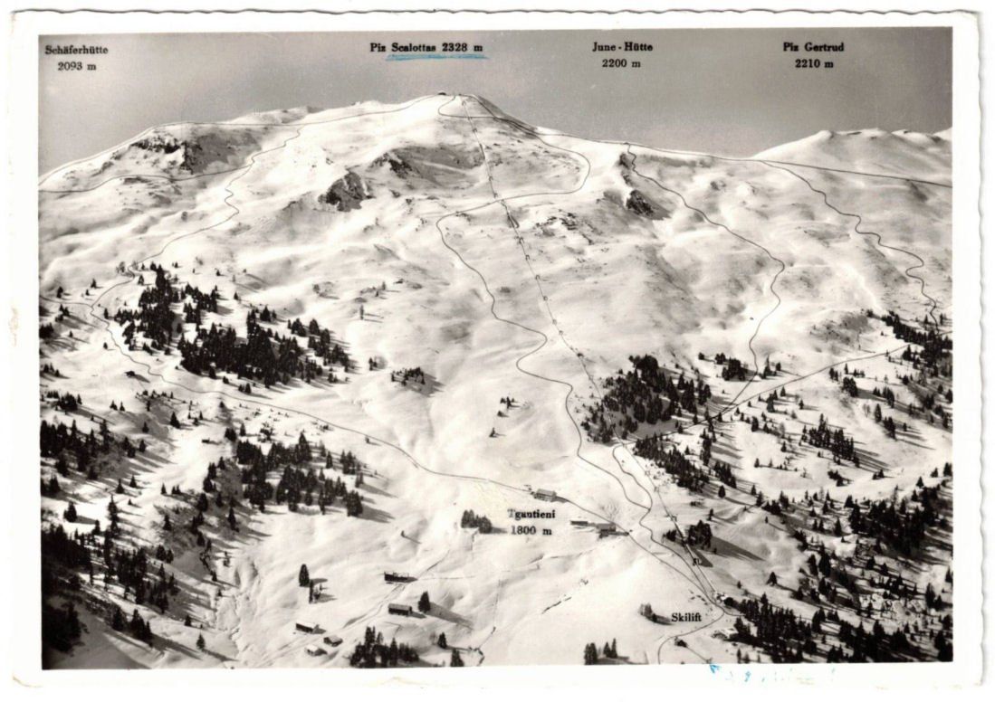 Cartoline postali: Lenzerheide - Pistenplan Skilift Scalottas – Usato da Binningen venduto da Mountainrider