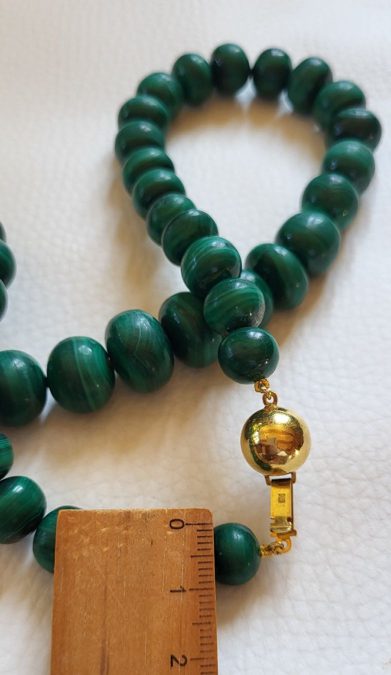 Catenine: Gold 750 Massiv Malachit Collier 18 Karat – Usato da Wald ZH venduto da Dasilver 6