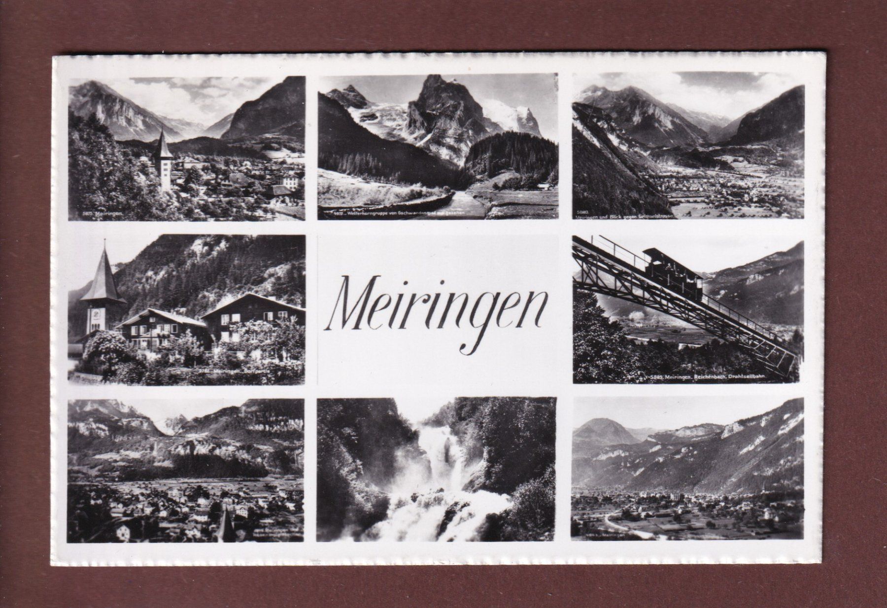 Cartoline postali: MEIRINGEN - 8 Bilder - 1959 – Usato da Pully venduto da nicecards
