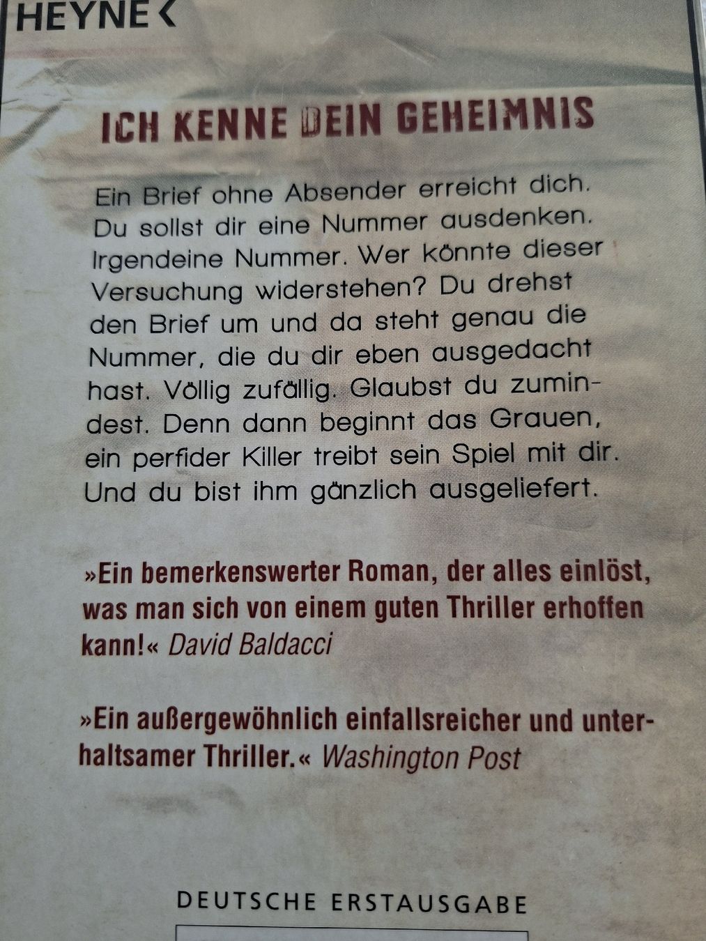 Livres: John Verdon, Die Handschrift des Todes,Taschenbuch  – D'occasion à Grindelwald par carro5 1
