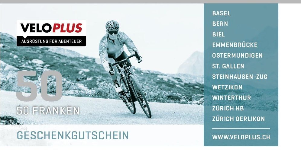 Veloplus Buoni: VeloPlus Gutschein - 50 CHF – Nuovo e nell'imballaggio originale da Gunzwil venduto da Nikigraus