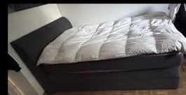 Boxspringbett dunkelgrau 140x200 cm gebrauchter Zustand