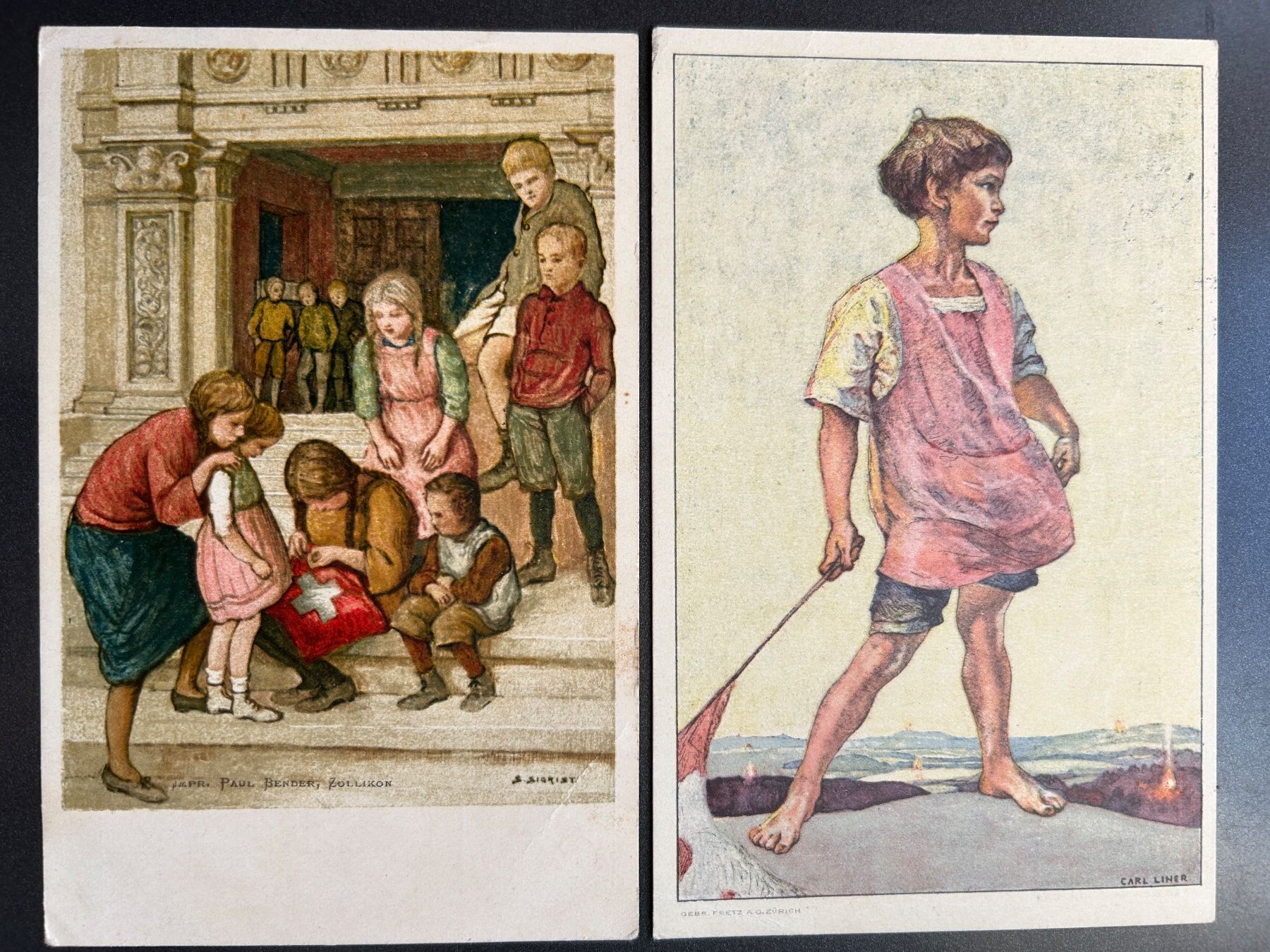 Cartoline postali: Bundesfeier Postkarte 1925 und 1927 – Usato da Untervaz venduto da buesmig 1