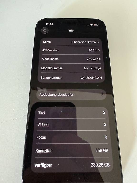 Apple Portables: Apple iPhone 14  256 GB  95 % Batteriezustand – D'occasion à Büron par Ste_7lb6 2