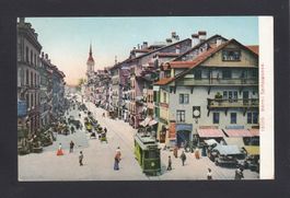 BERN - Spitalgasse, belebt, Tram, um 1910