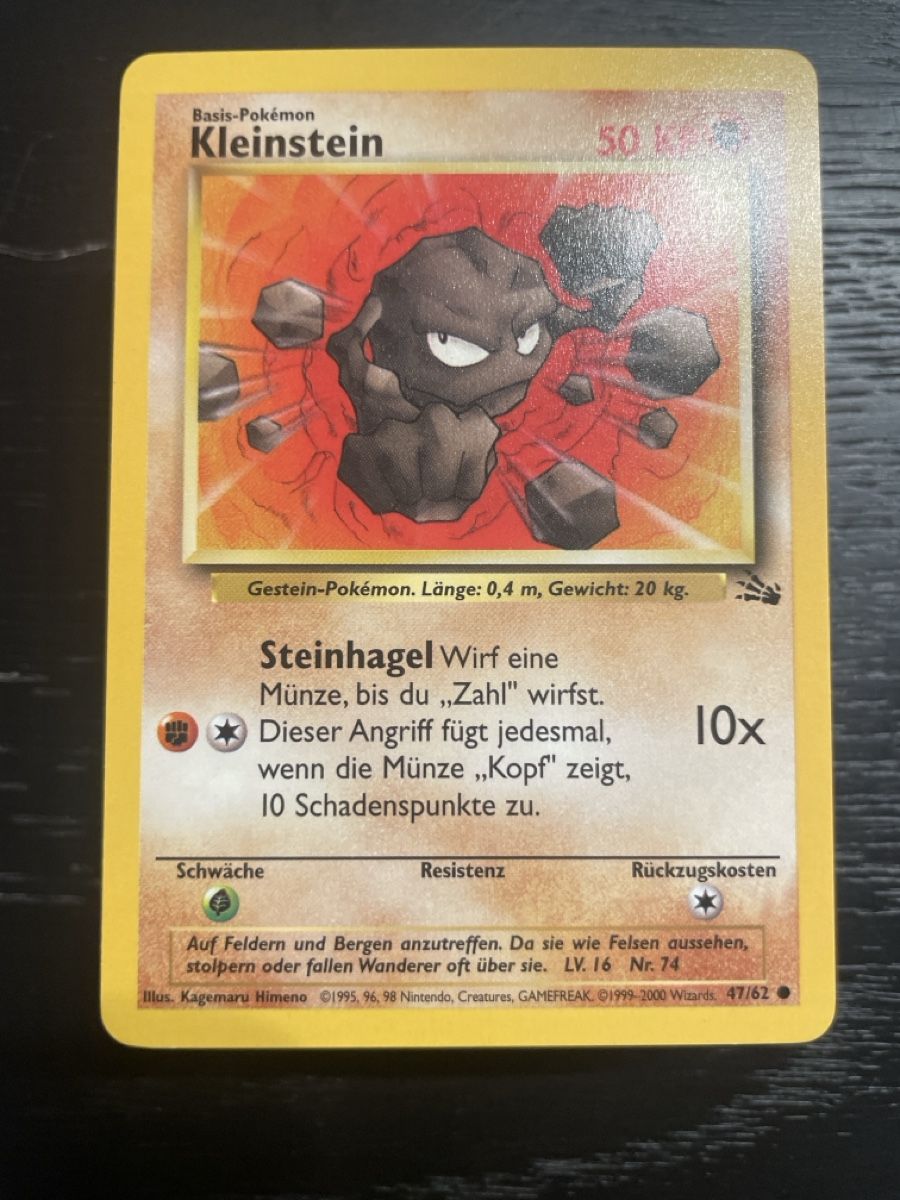 Pokémon Cartes à collectionner: Pokemon Kleinstein fossil 47/62 – D'occasion à Hugelshofen par Suimosa