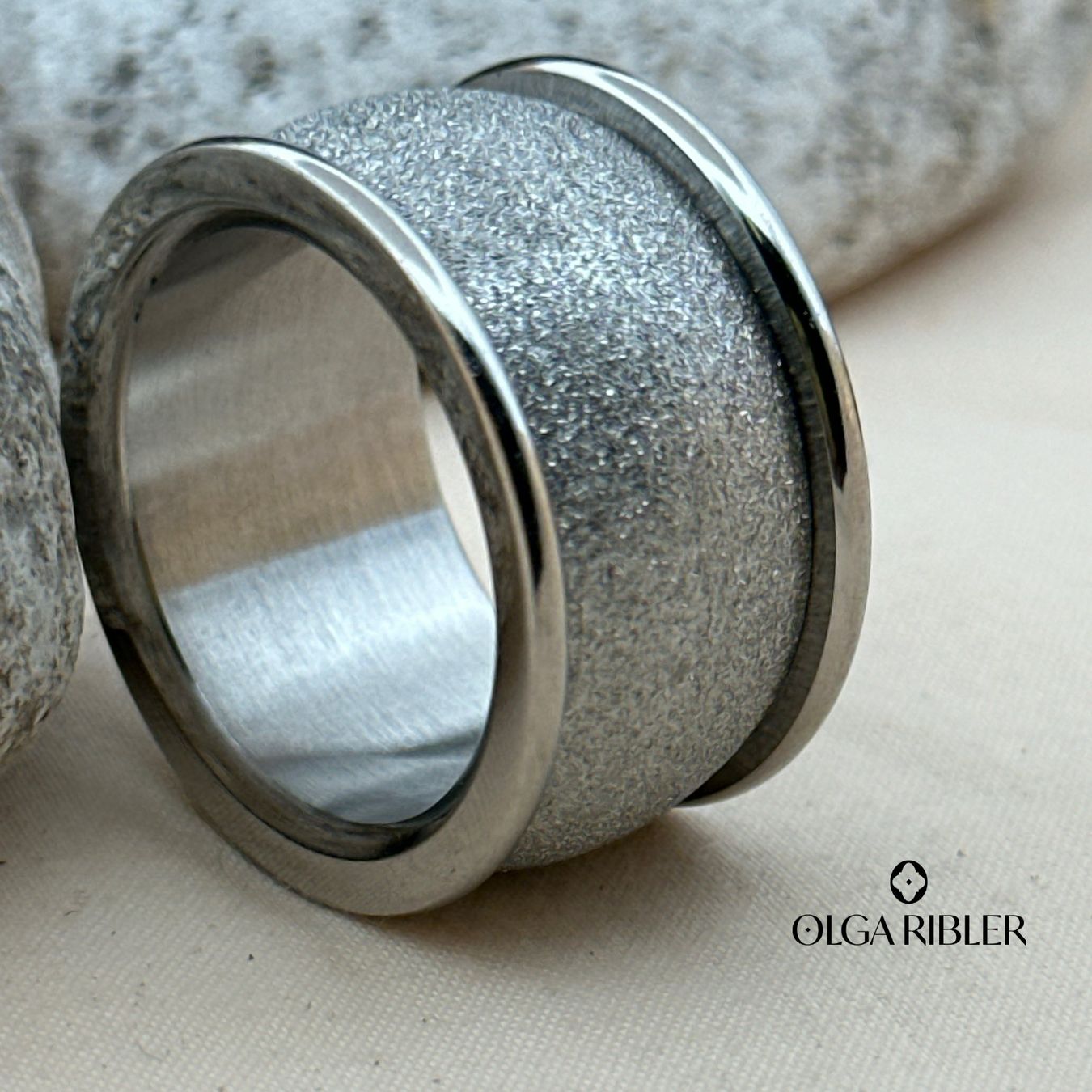 Olga Ribler Bagues: Edelstahl Statement  Ring Grösse 60 – Neuf (Voir description) à Luzern par Schmuckoutlet 3