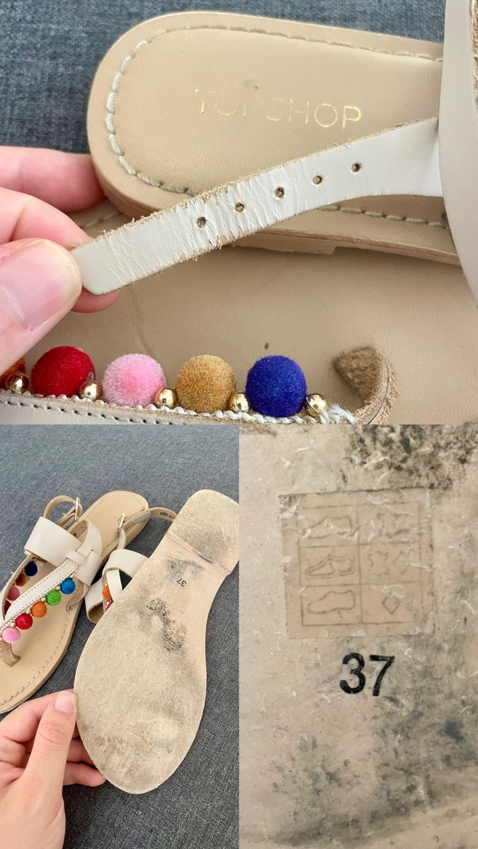 Topshop Scarpe da donna: Topshop Sandale Echtleder mit bunten Pompons, Gr. 37 – Usato da Zürich venduto da Carlajimena 6