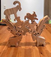 Steinböcke Holzfiguren Spielzeug