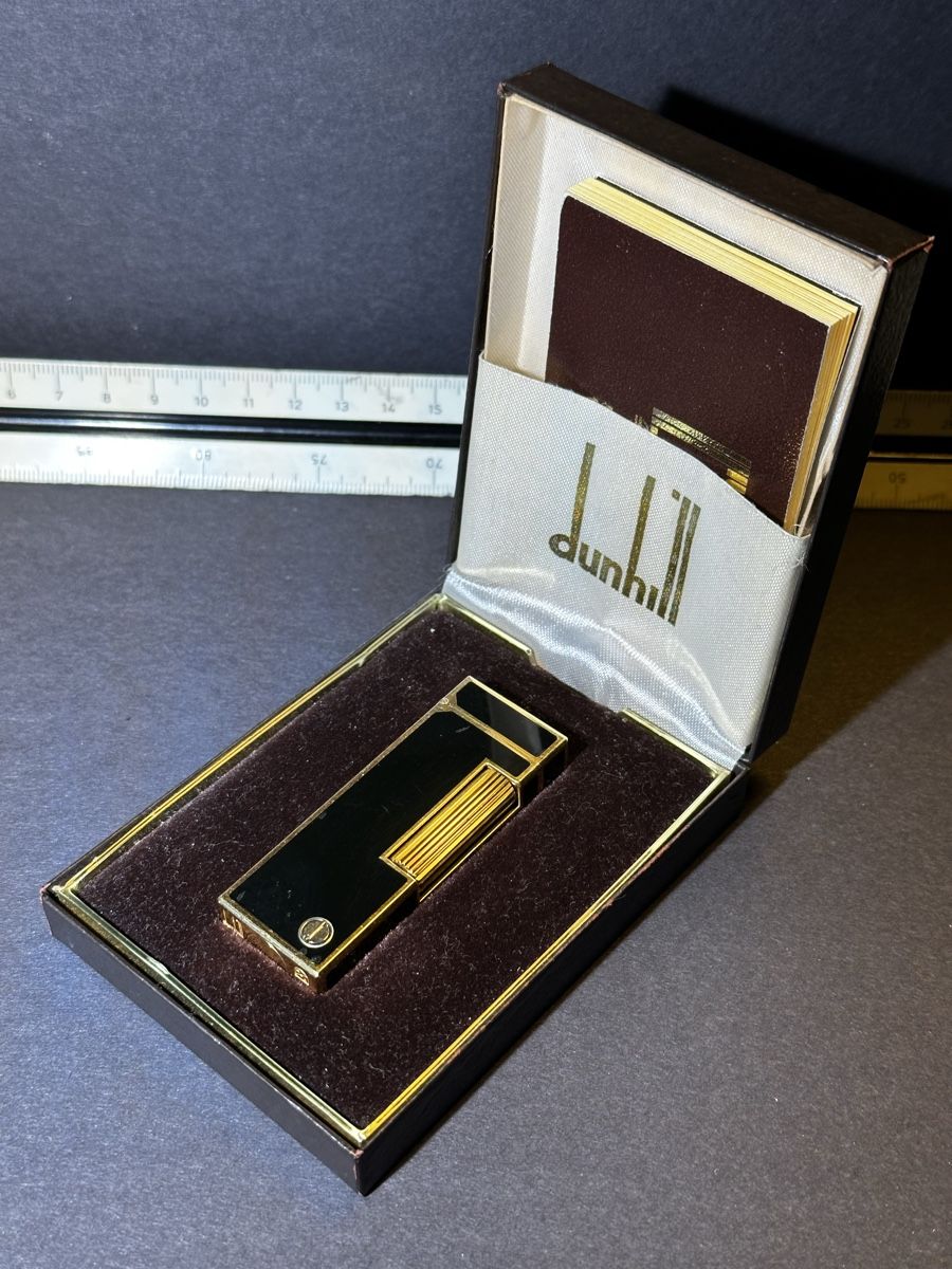 Dunhill Accendini: Dunhill Rollagas Black Lacquer Gold-Plated – Usato da Zürich venduto da RatsTreasure 5