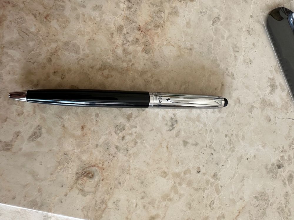 Stylo Bille PIERRE BALMAIN Blanc Et Acier Lisse - Neuf Jamais Servi, Recharge Fournie