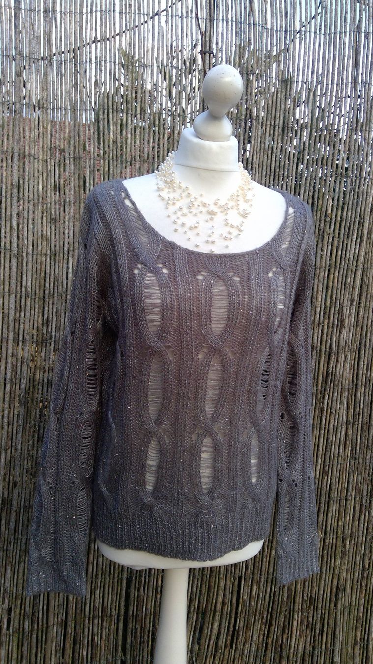 Maglioni & Felpe: Pullover en maille gris foncé & sequins brillants, taille M – Nuovo (secondo la descrizione) da Agiez venduto da chouchanelle