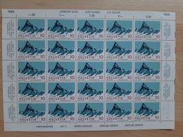 Briefmarkenbogen Schweizer Alpen Finsteraarhorn 1966
