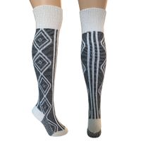 Socken Kniesocken Gr. 38 Wandern Rautenmuster VINTAGE 1980s