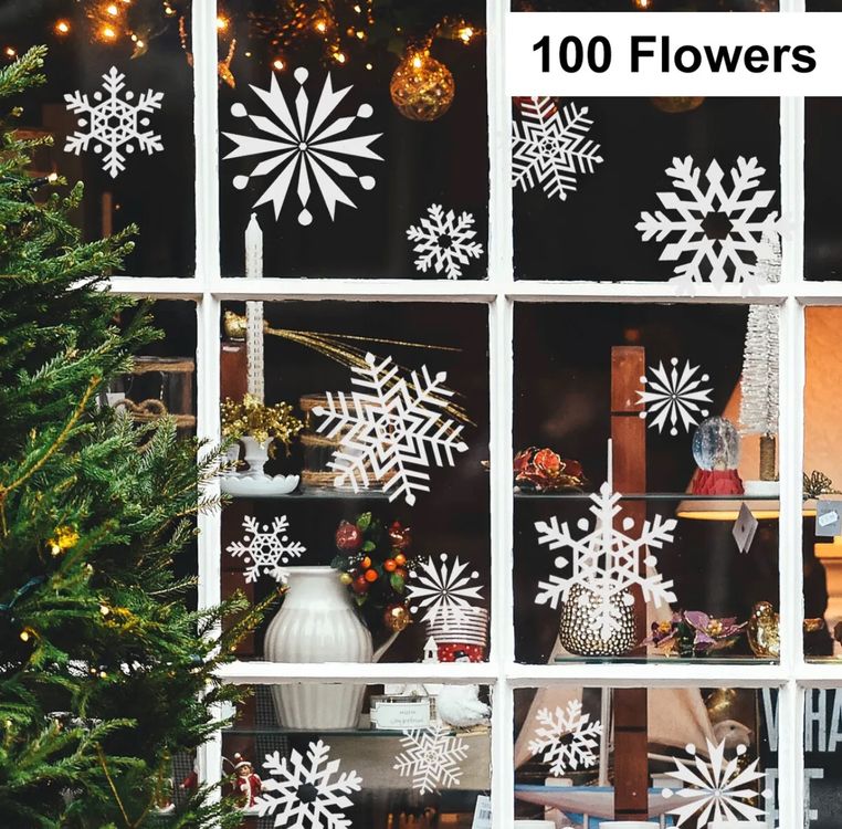 Fensteraufkleber, Weihnachtsdekoration, statische Schneeflocke