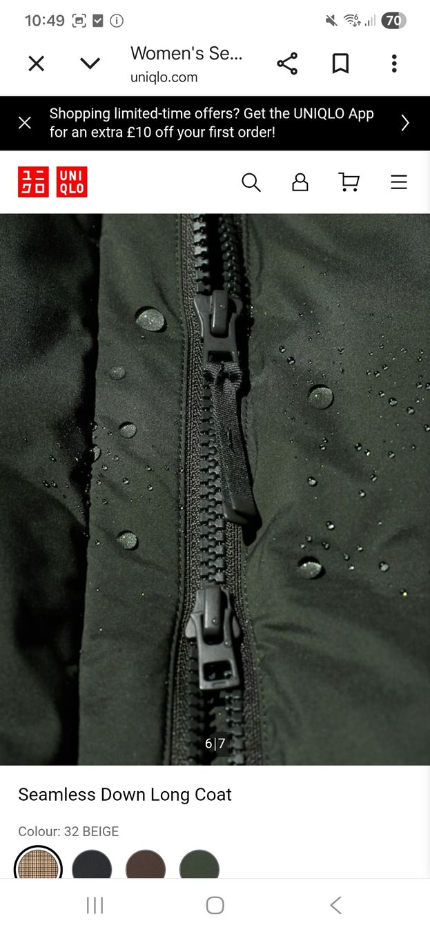 Uniqlo Mäntel: Uniqlo Olive Green Seamless Down Long Coat - Winter M – Gebraucht aus Cham von Drukkerij 3