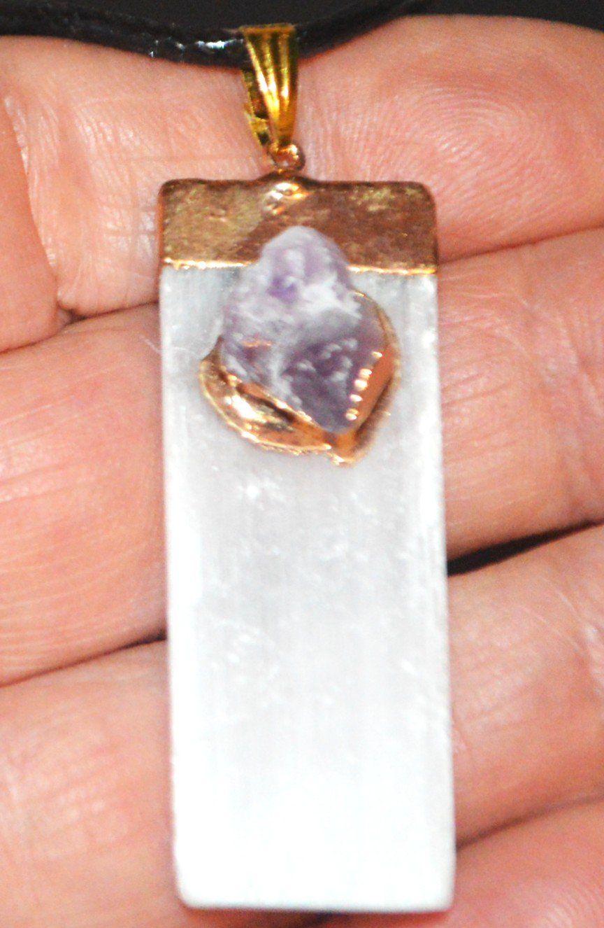 Catenine: Halskette D-1002 – Selenit mit Amethyst – Nuovo e nell'imballaggio originale da Goldiwil (Thun) venduto da han_v5b7 1