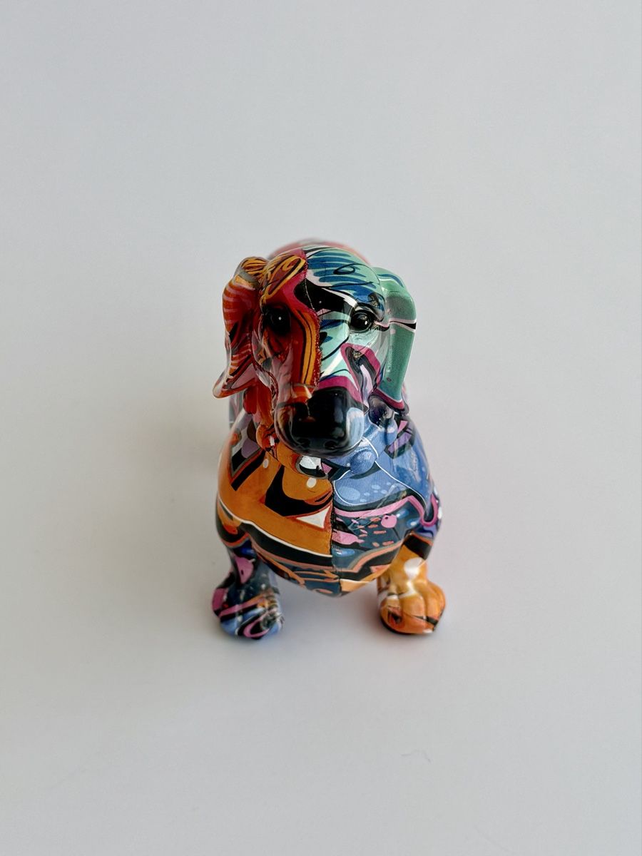 Statuette: Figurine chien Teckel multicolore pop art – Usato da Genève venduto da mar_nd6c 2