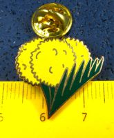FASNACHTS-BLUME MIMOSE SCHMUCK-PIN ENAMEL GOLDIG