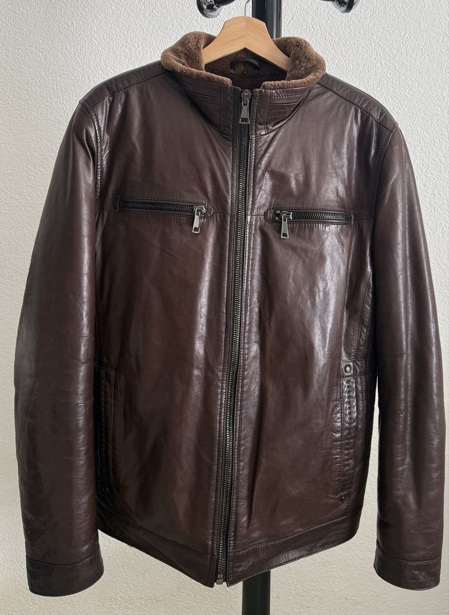 Giacche: Men's Leather Jacket Brown VIAROMA Size 50 Lined – Usato da Bulle venduto da nik_9lt2 1
