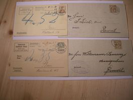 8.II.02. 4 BELEGE NACH RUSSWIL UND BERN